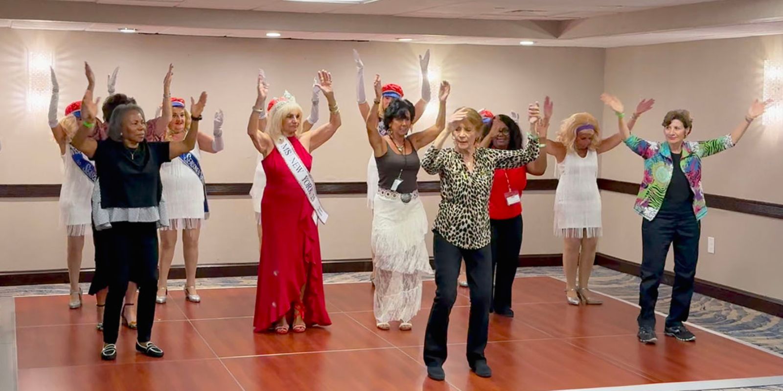 Dance class run by the Seasoned Steppers, a group of women who are former Ms. New York Senior America contestants