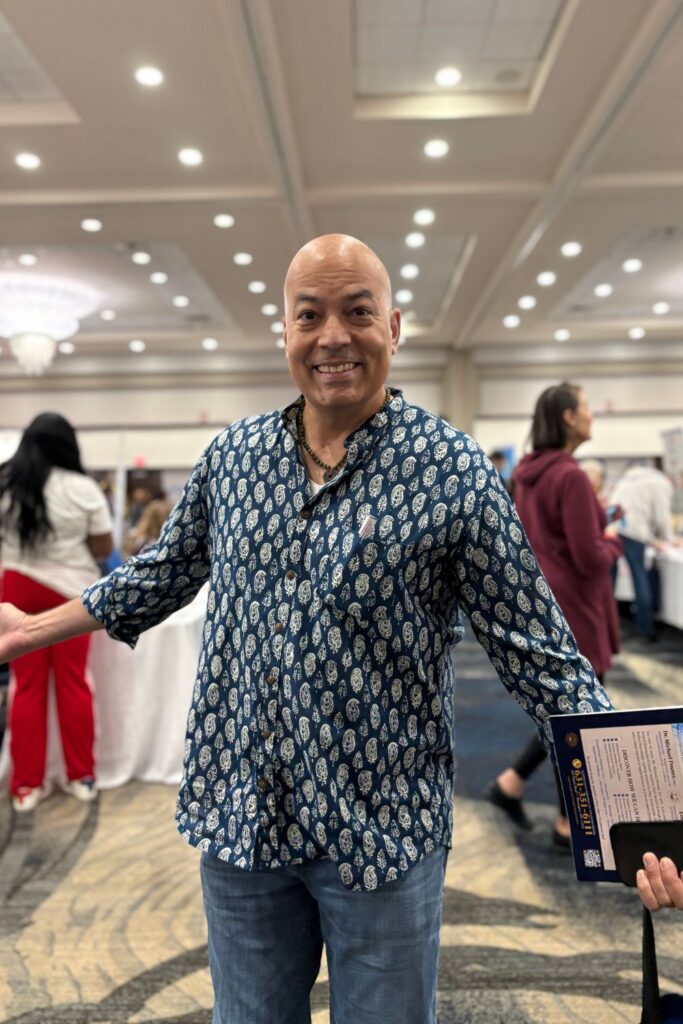 An excited attendee
